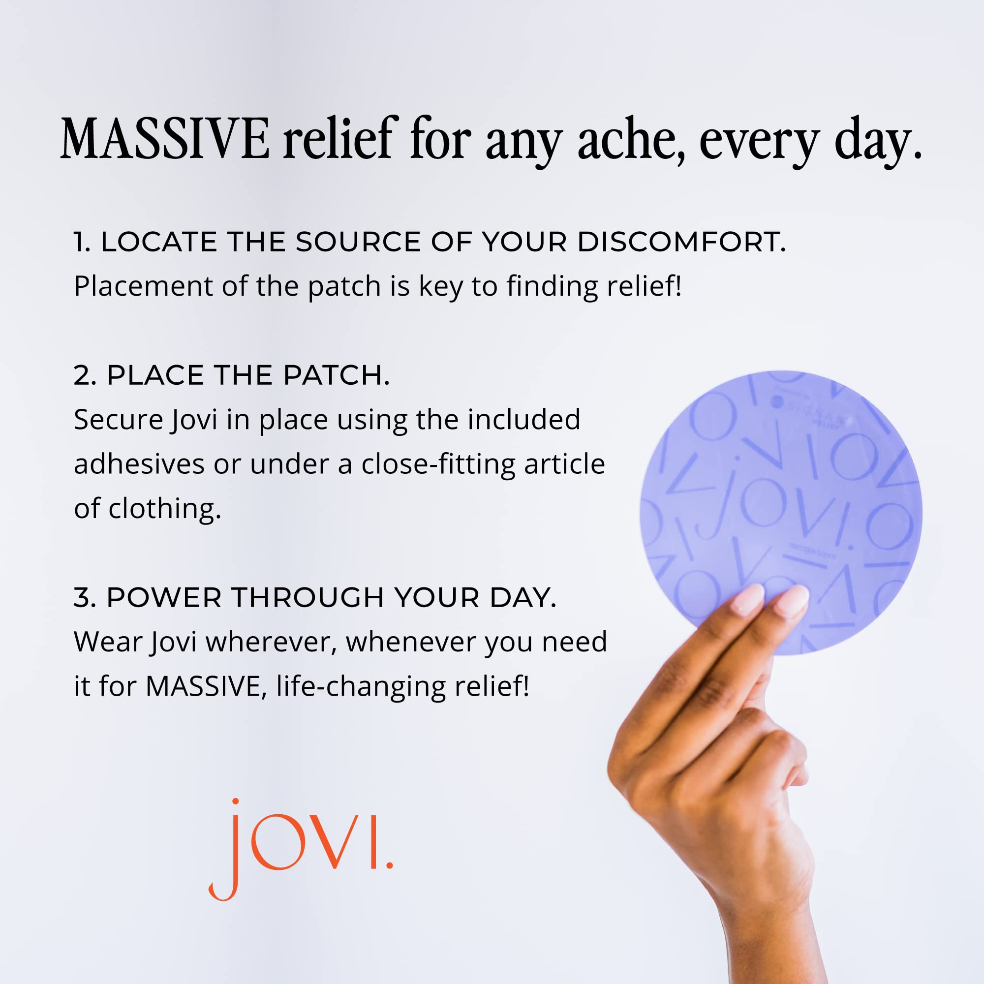 Jovi Period Pain Relief Patch - Natural Menstrual Cramp Support for Women | Reusable & Wearable Heating Pad Alternative | 1 Pack with Adhesive Strips | Perfect for Work, Exercise & Nighttime Comfort