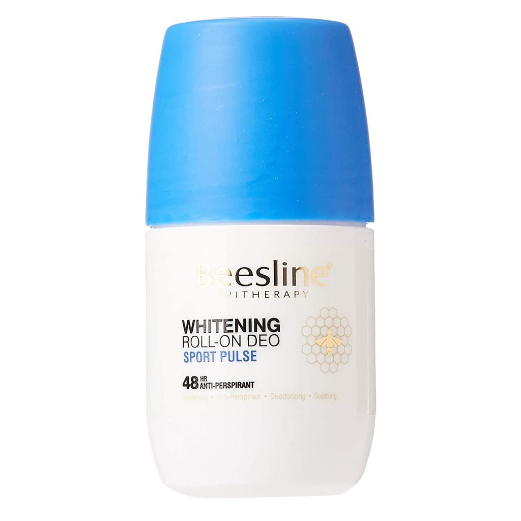 Beesline Apitherapy Whitening Deodorant Roll-On for Women & Men - 50mL Natural Sport Deodorant with Pulse Control - Fresh All Day for Gym, Work & Outdoor Activities