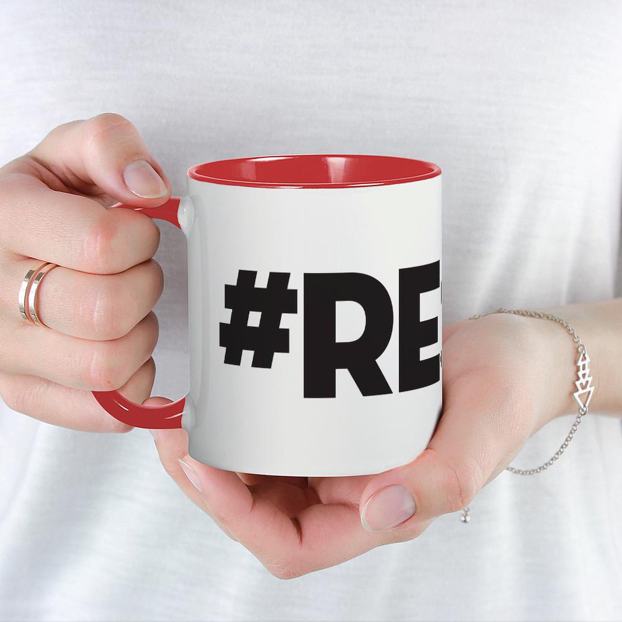 #RESIST 11 oz (325 ml) Ceramic Coffee Mug - White Political Statement Tea Cup with Handle, Perfect for Office, Home & Protest Rallies