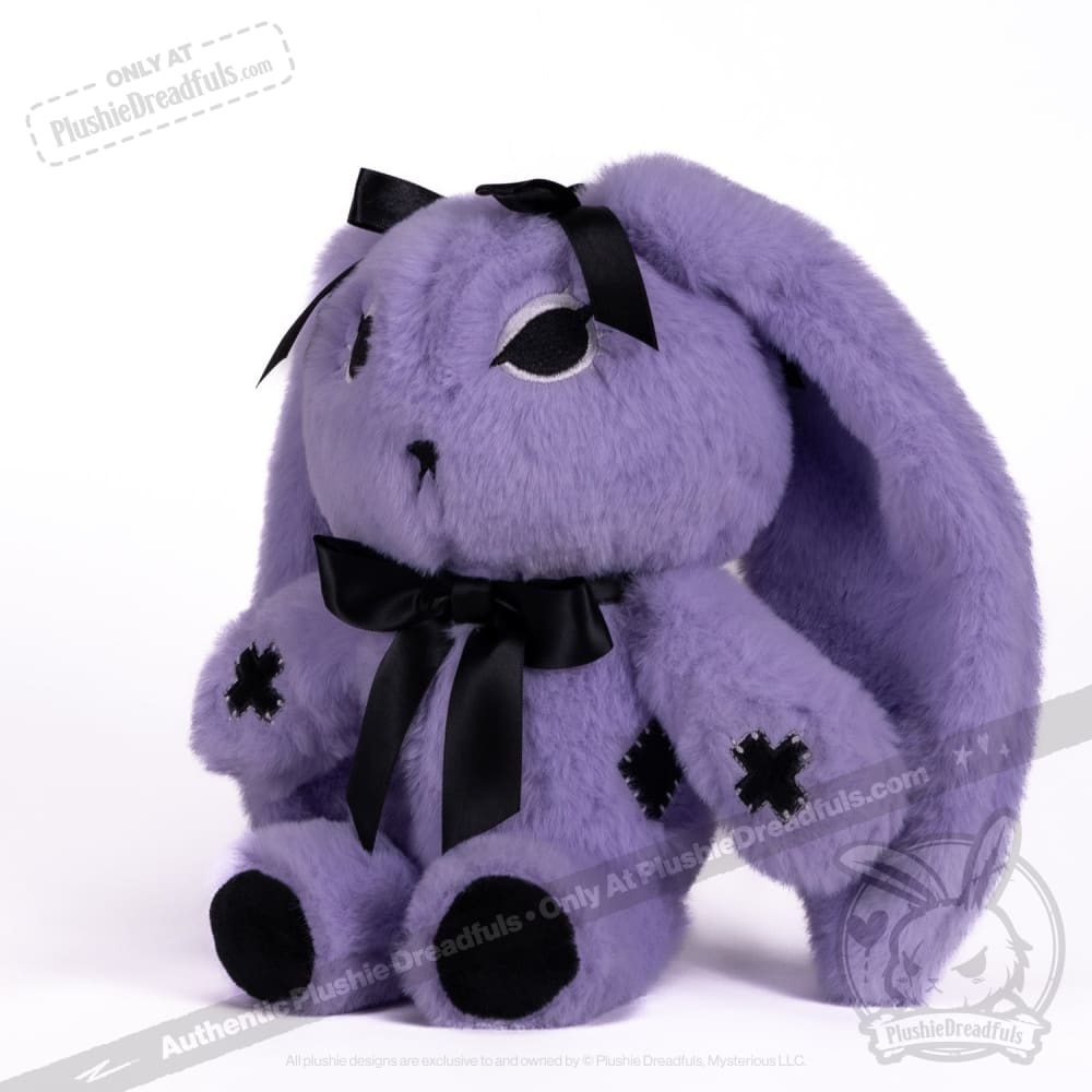 Goth Rabbit Plush Stuffed Animal - Soft Dark Aesthetic Plushie Dreadfuls for Gothic Decor, Bedroom Cuddling & Alternative Gift Ideas