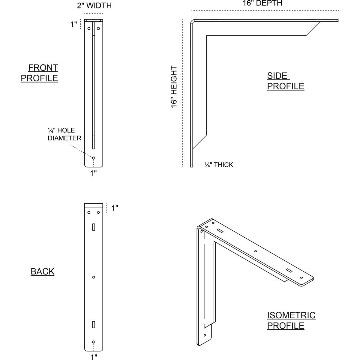 Ekena Millwork BKTMST Steel Bracket - 2