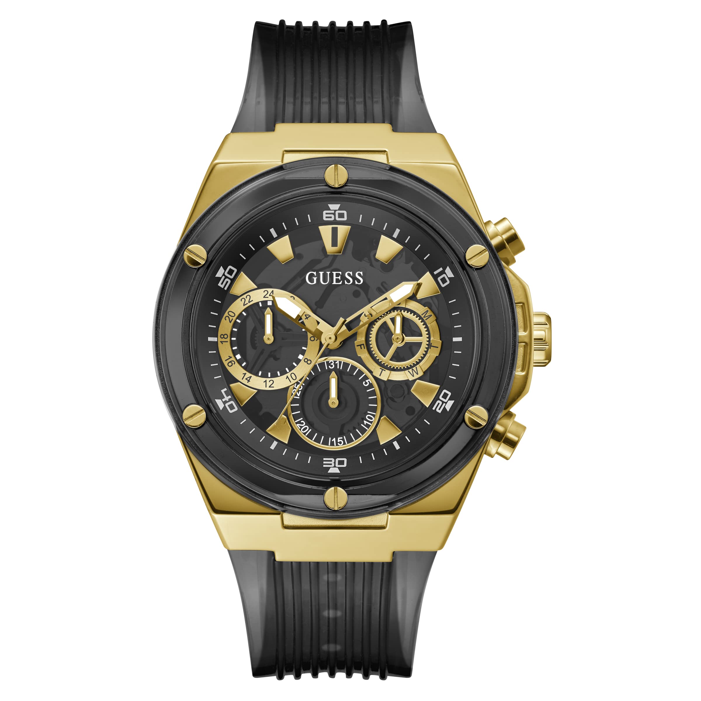 GUESS Men's Stainless Steel Analog Watch - Waterproof Dress Watch for Business & Casual Wear - Perfect for Office, Dating & Formal Events