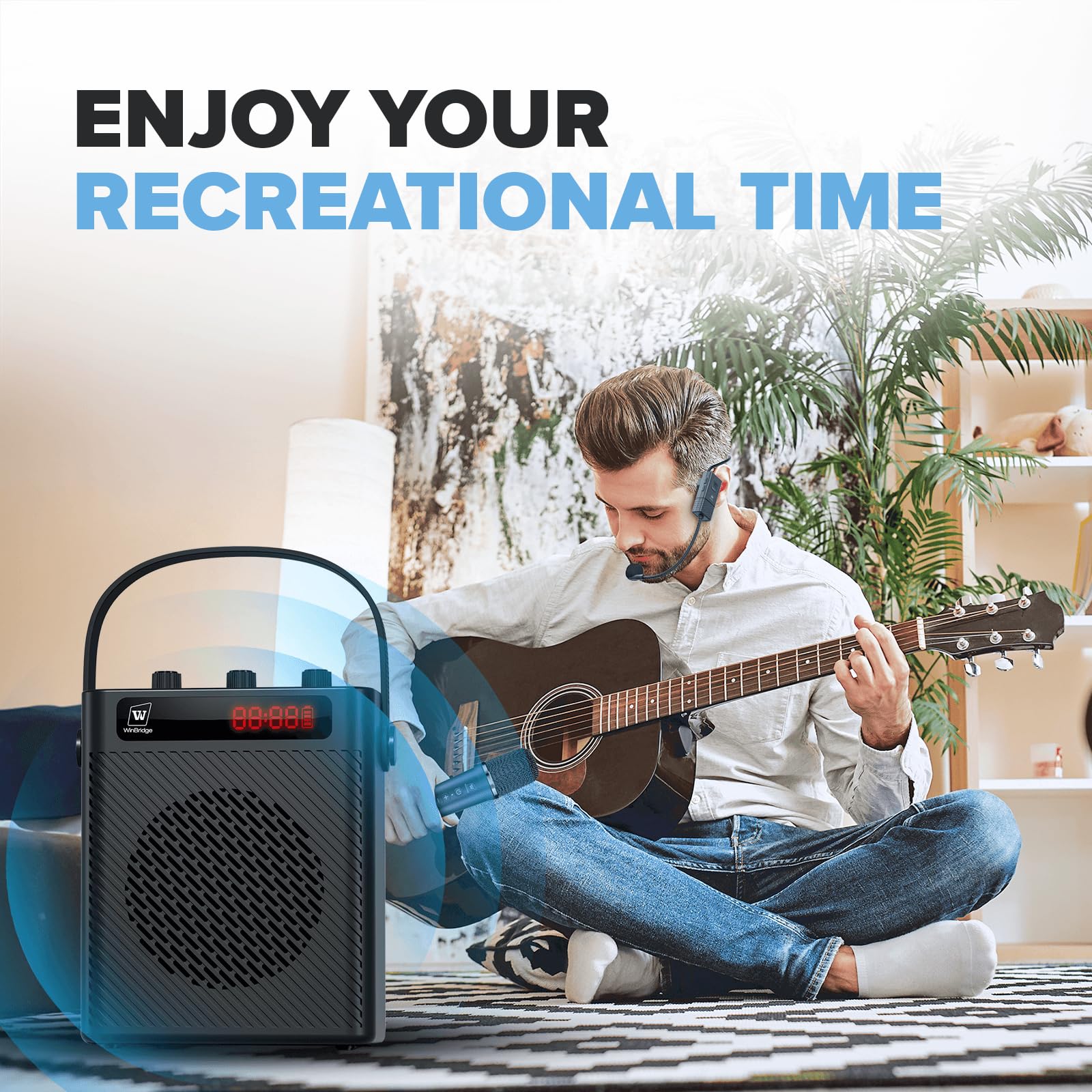 Bluetooth 5.3 Wireless Voice Amplifier - 40W Rechargeable Megaphone with Handheld Microphone, 4 Sound Effects | Portable PA System for Teachers, Presenters & Outdoor Events | Ideal for Classroom Presentations, Public Speaking & Crowd Control