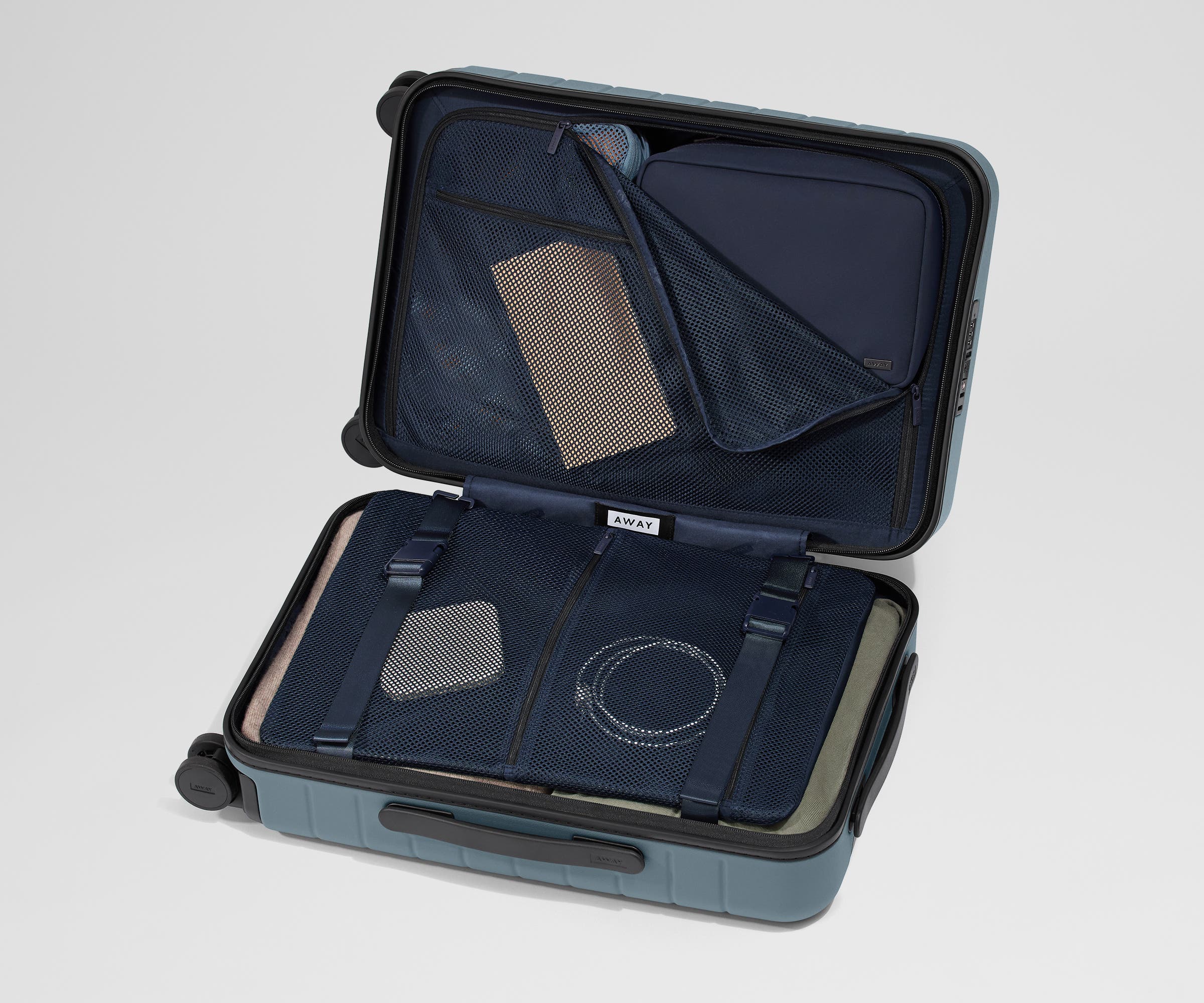 Premium The Executive Carry On Luggage in Coast Blue - Lightweight Expandable Suitcase for Business Travel & Weekend Getaways
