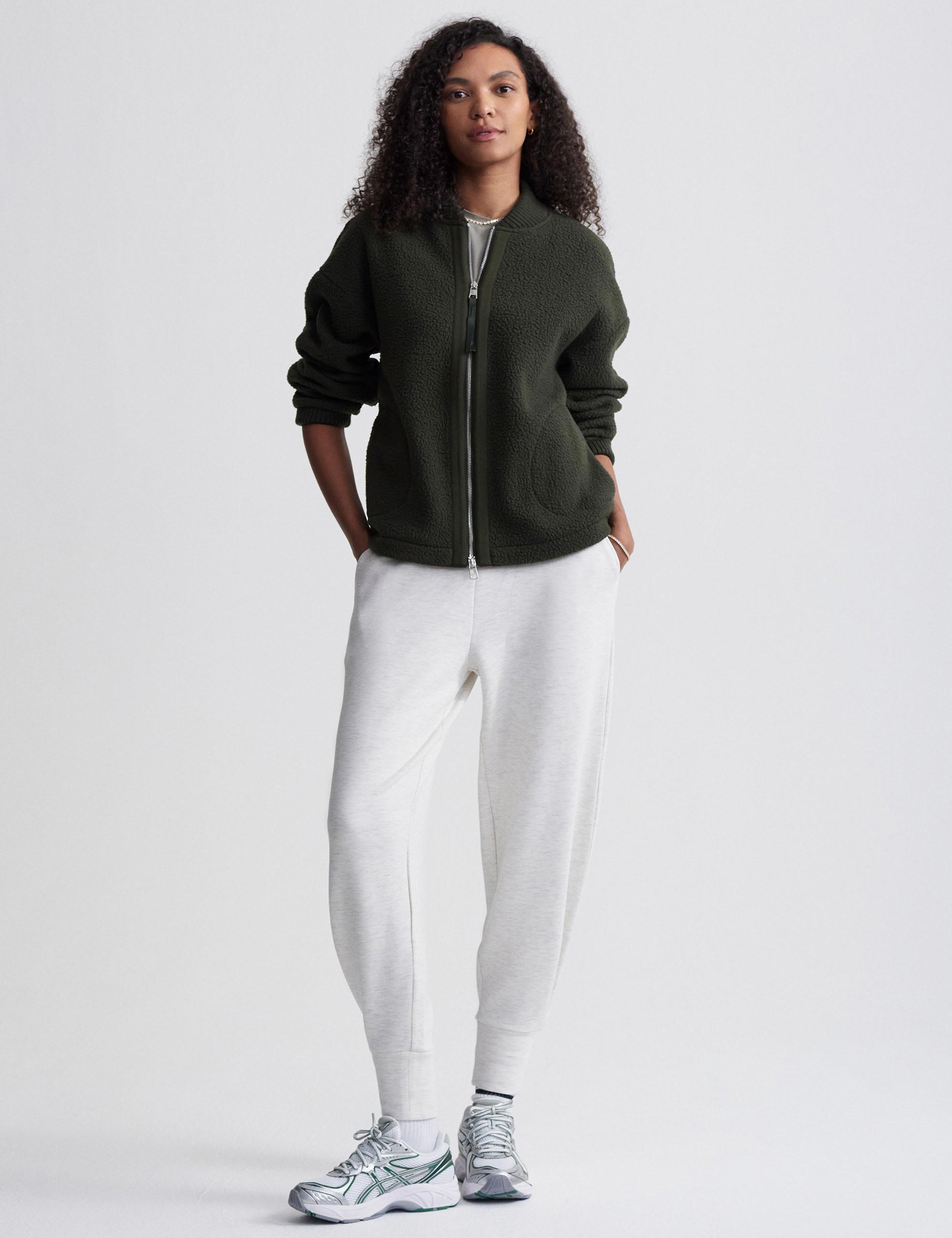 Willmont Fleece Jacket with Patch Pockets - Dark Resin Green for Outdoor Hiking & Casual Wear