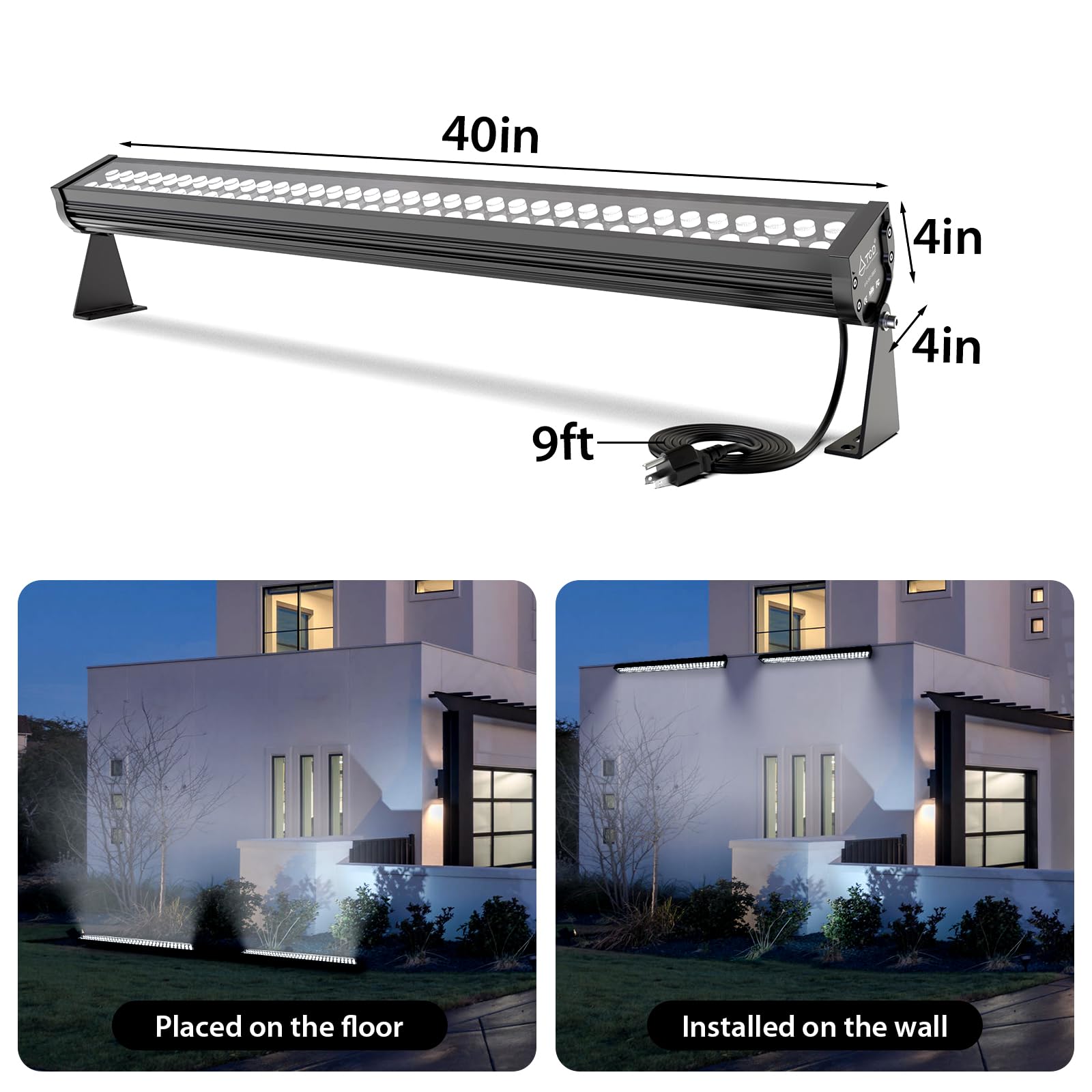 72W LED Wall Washer Light, 40