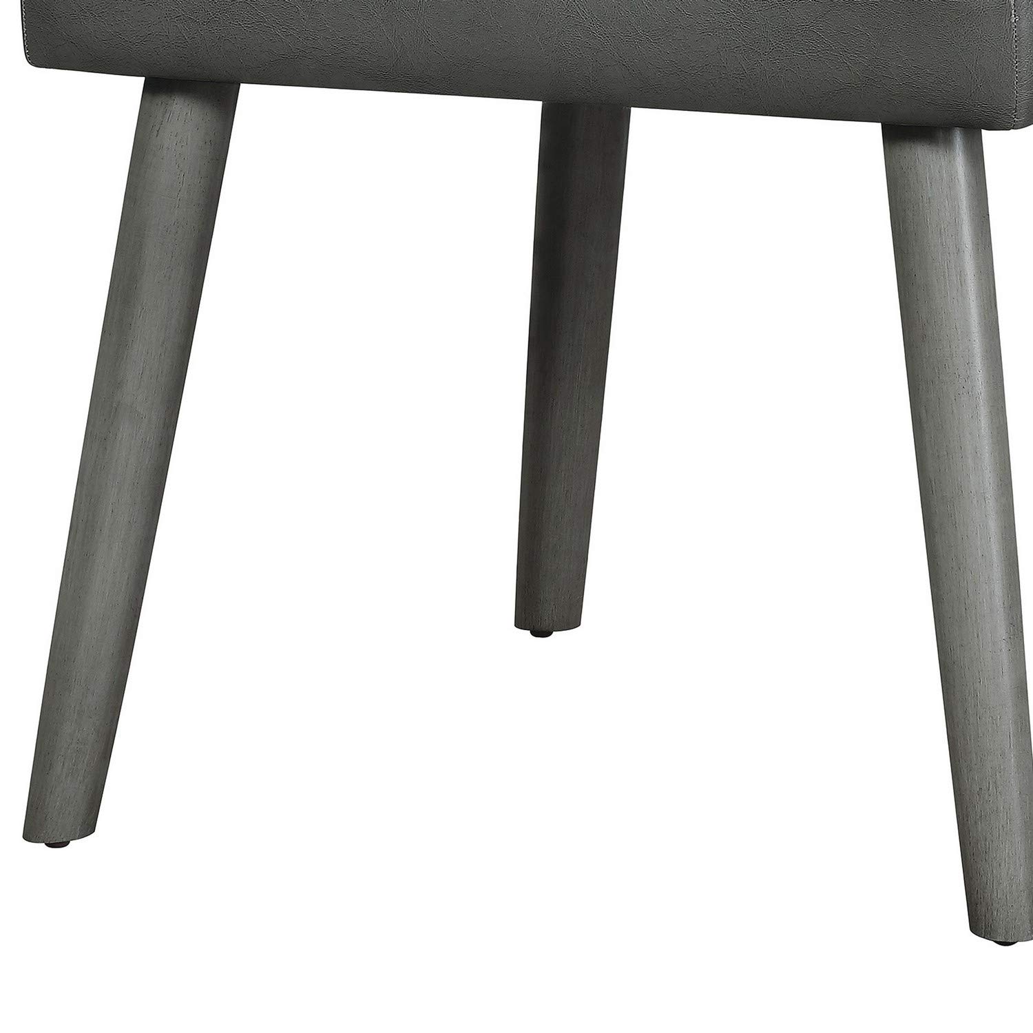 Benjara Leatherette Dining Chairs with Splayed Wooden Legs, Set of 2, Gray - Modern Kitchen & Dining Room Furniture for Home Decor