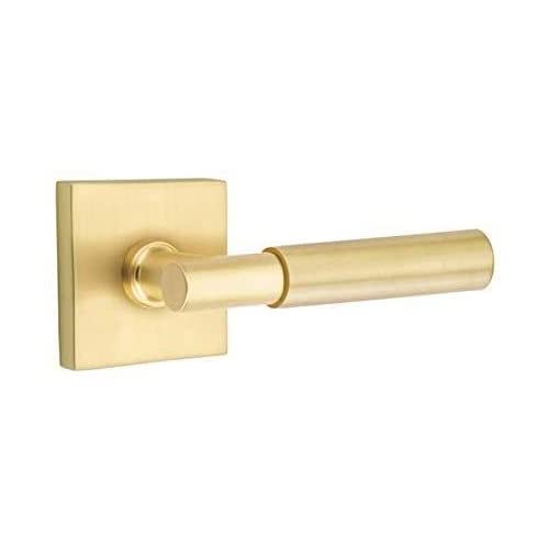 Emtek Passage Set with CF Mechanism - Square Rosette & Myles Lever in Oil Rubbed Bronze Finish for Interior Doors & Home Security