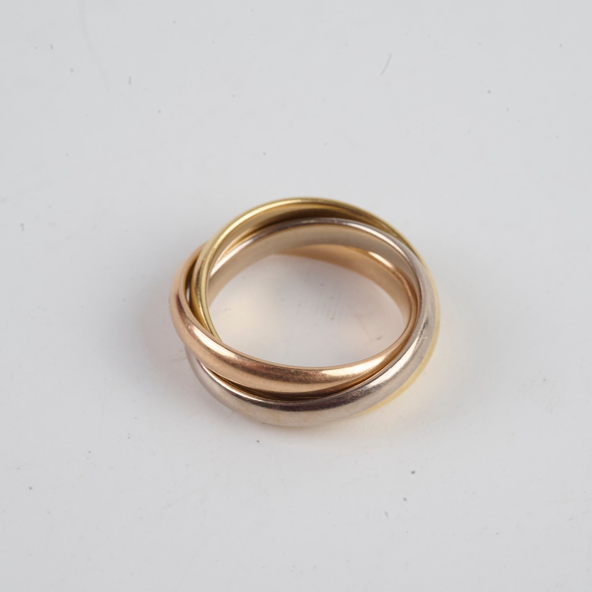 Cartier Trinity Ring Medium Model Size 51 - 18K Gold Tri-Color Interlocking Bands (2024) | Luxury Jewelry for Women, Anniversary Gift & Special Occasions