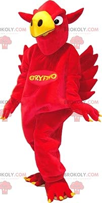 SPOTSOUND REDBROKOLY Mascot - Red & Yellow Griffin Bird Plush Toy for Kids | Perfect for Room Decor, Birthday Gifts & Fantasy Themed Parties