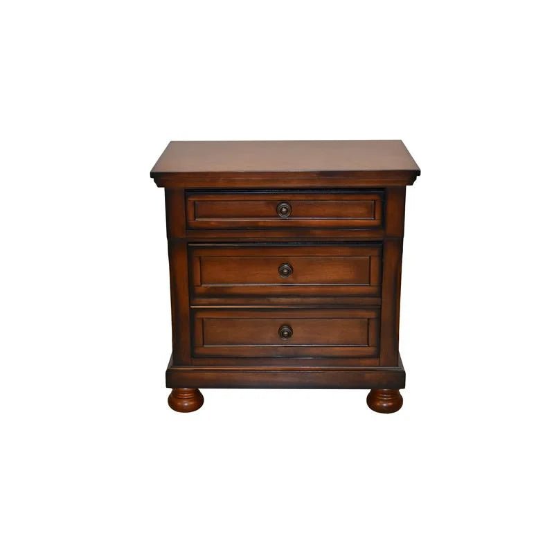 Vintage Style Baltimore Collection Nightstand - Wooden Bedside Table with Drawer for Bedroom, Living Room, or Office - Compact Night Stand with Storage Space