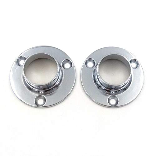 4PCS Tube Socket Wardrobe Rail Rod End Support Bracket Flange - 19mm for Display Stands & Hanging Rails - Perfect for Closet Organization, Retail Displays & DIY Furniture Projects