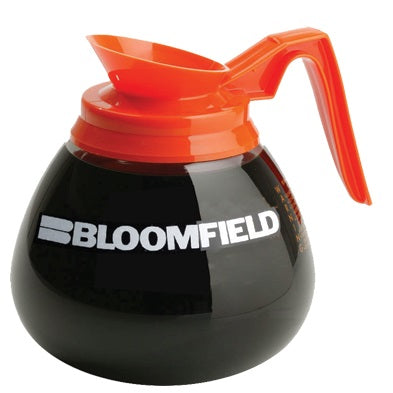 Bloomfield DCF8901O24 64 oz Glass Coffee Decanter with Orange Handle - Perfect for Pour-Over Coffee, Iced Tea & Hot Beverage Serving at Home, Office or Cafe
