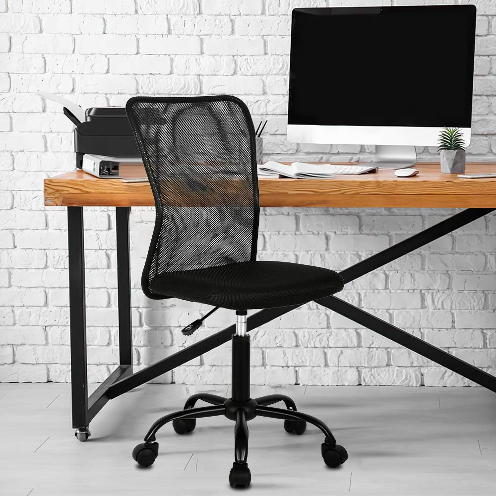 Ergonomic Mesh Office Chair with Lumbar Support - Adjustable Height Modern Computer Desk Chair for Home & Office, Swivel Rolling Task Chair for Adults (Black) - Perfect for Long Work Hours & Gaming Sessions