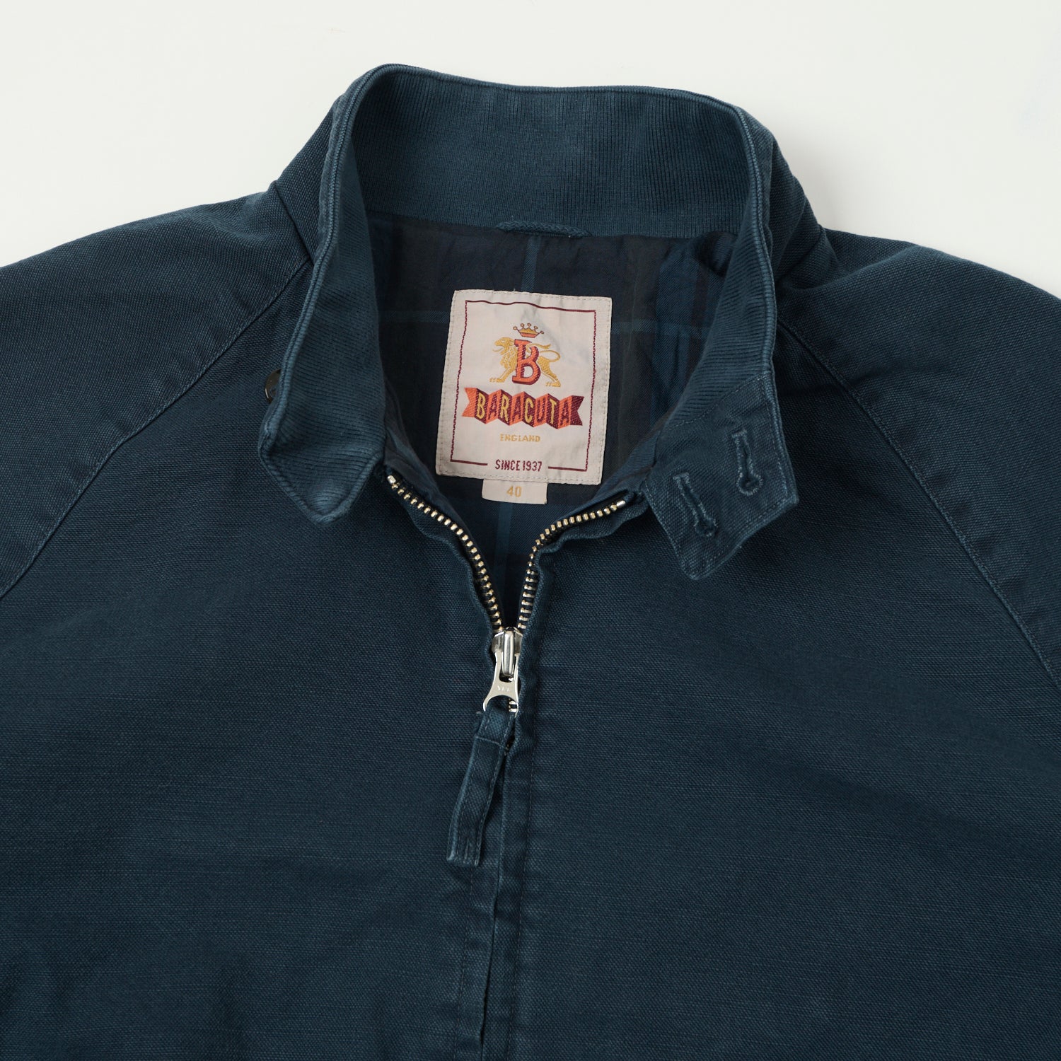 Baracuta G9 Canvas Harrington Jacket - Classic Men's Windbreaker Coat in Sea Storm Color | Perfect for Casual Outings, Travel & Outdoor Activities