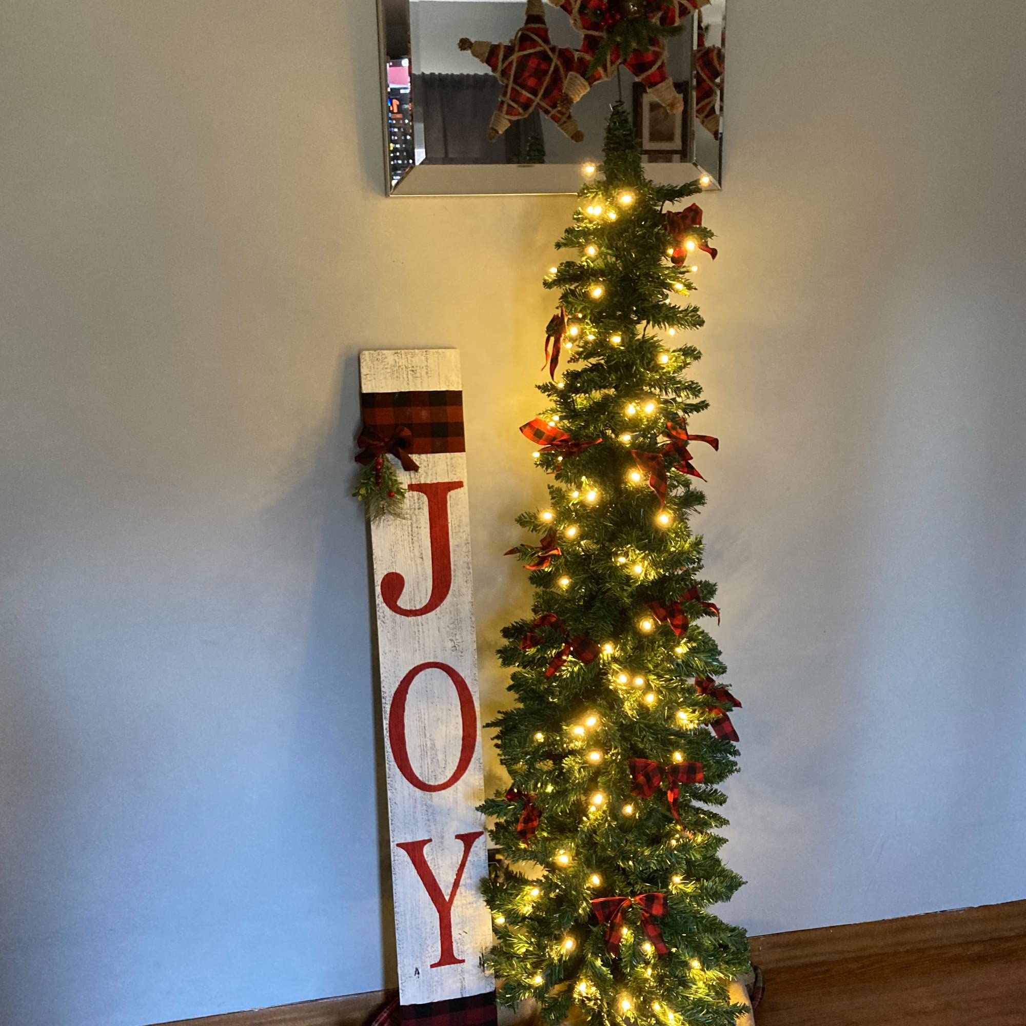6 ft Pre-Lit Artificial Christmas Tree - Northern Balsam Fir Pencil Tree with 21