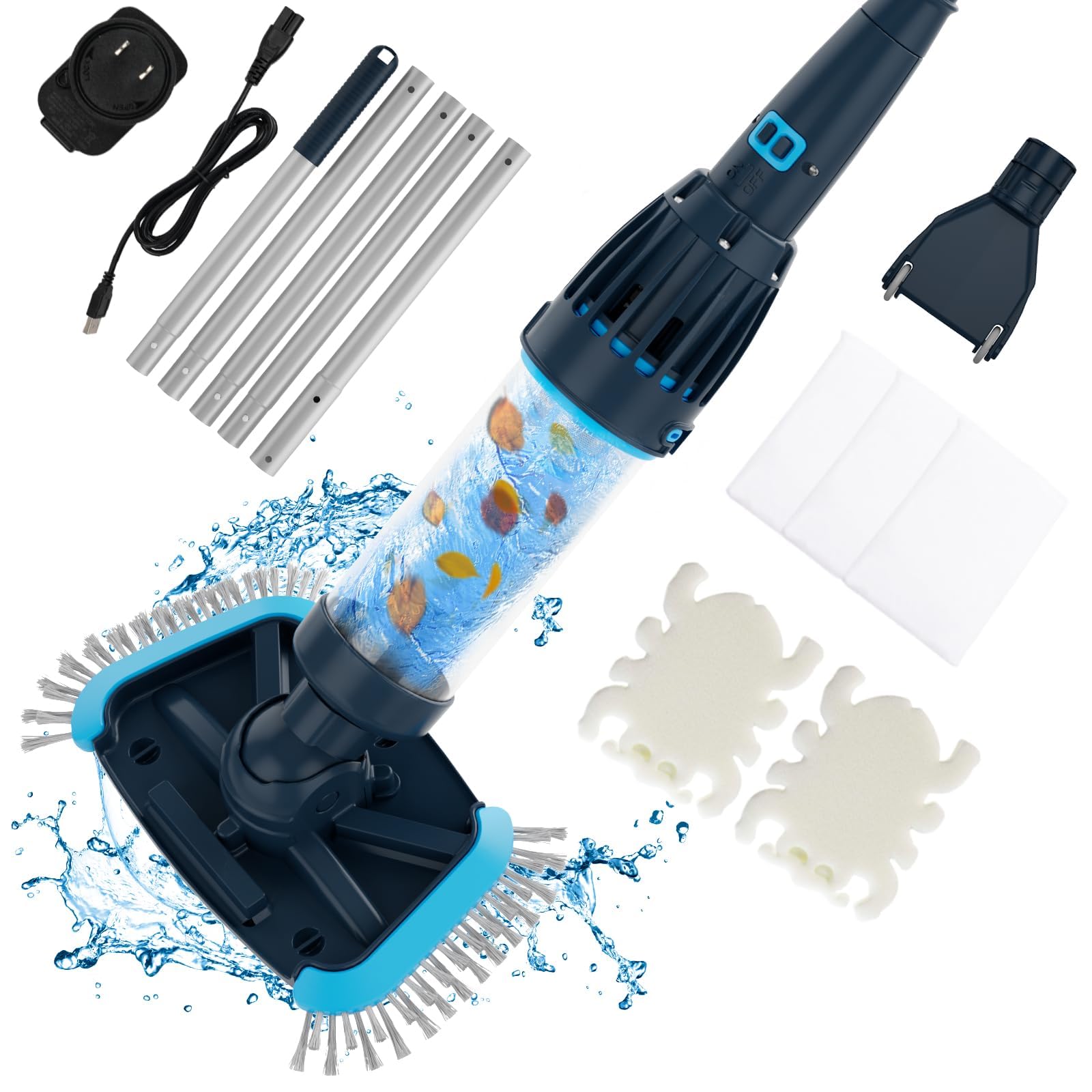 2025 Upgraded Large Capacity Rechargeable Cordless Above Ground Pool Cleaner - Portable Handheld Vacuum with Magnetic Drive Design & Powerful Suction for Pools, Hot Tubs, Spas - Perfect for Quick Cleaning, Maintenance & Crystal Clear Water All Season