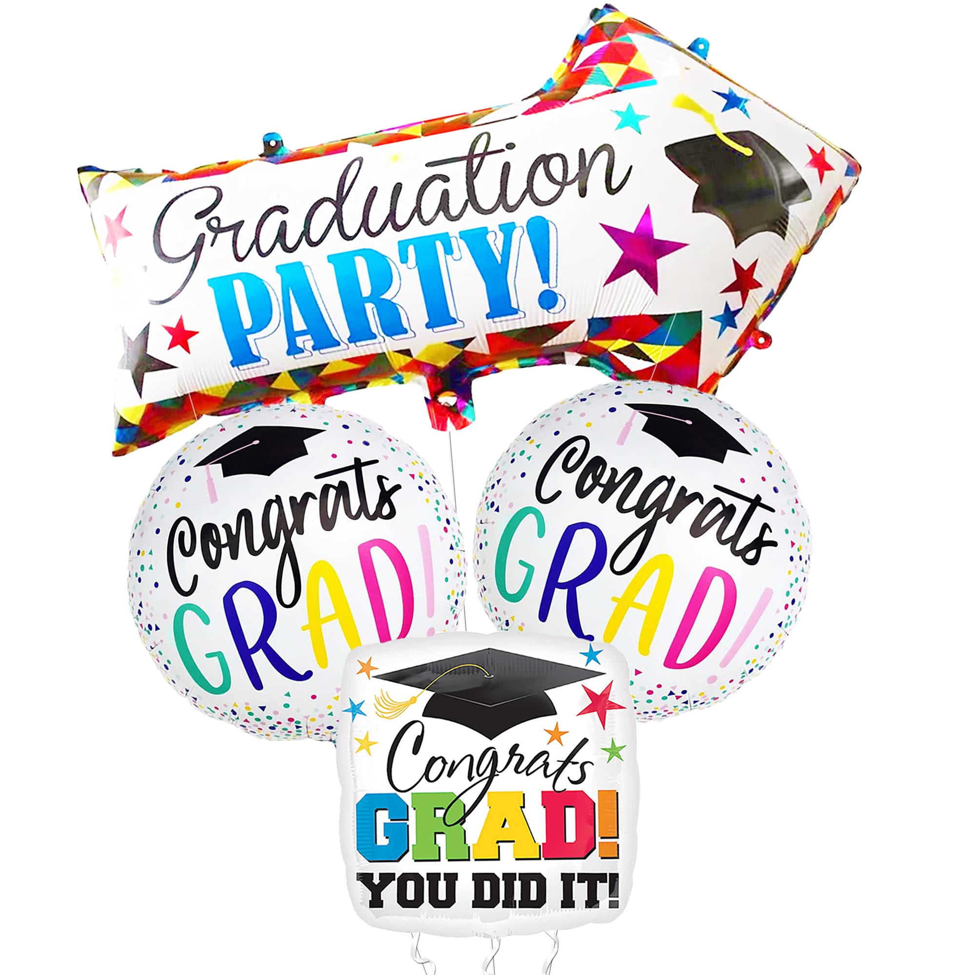 KatchOn 20 Inch Kindergarten Graduation Balloons - Pack of 4 | Class of 2024 Graduation Decorations, Congrats Grad Foil Balloons | Perfect for Kindergarten Graduation Parties, School Celebrations & Photo Backdrops