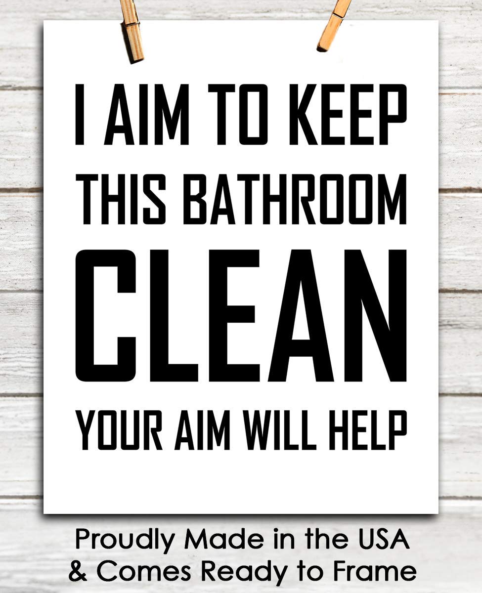 Farmhouse Bathroom Wall Art - Funny 8x10 Print for Home Decor & Gifts