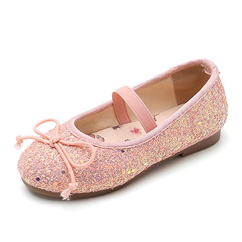 Skeblo Girls Glitter Ballet Flats - Sparkly Mary Jane Shoes for Toddler & Kids | Perfect for Weddings, Parties, Dance Recitals & Princess Dress Up