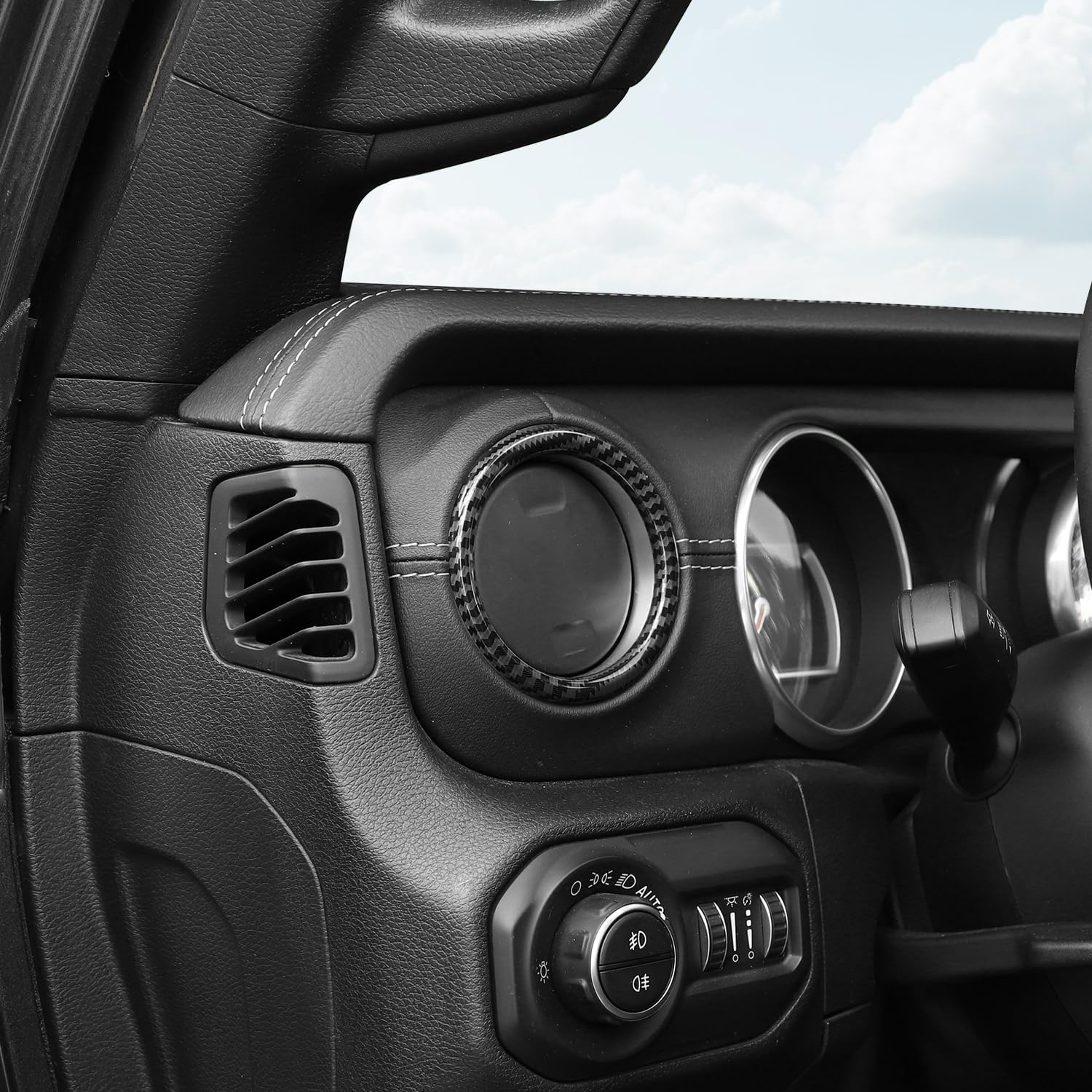 Carbon Fiber Dash Air Vent Covers for Jeep Wrangler JL/JLU & Gladiator JT (2018-2023) - 4pc Interior Trim Stickers | Upgrade & Protect Your Vehicle's Vents | Off-Road & Daily Driving Accessories