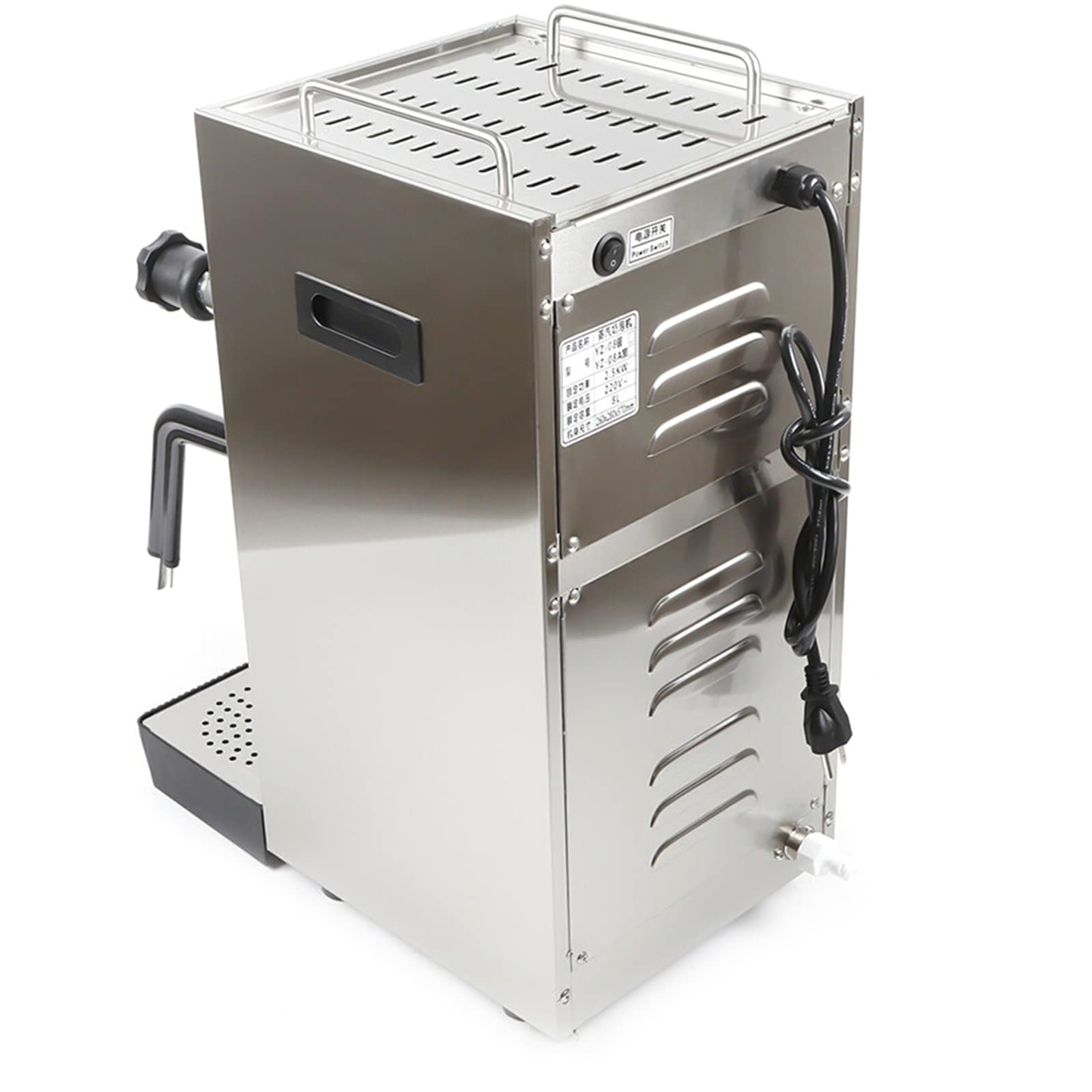 2500W Commercial Electric 8L Water Boiler & Steam Machine with LCD Display - Professional Milk Frother for Coffee, Bubble Tea & Dessert Shops - Perfect for Cafés, Bakeries & Beverage Businesses
