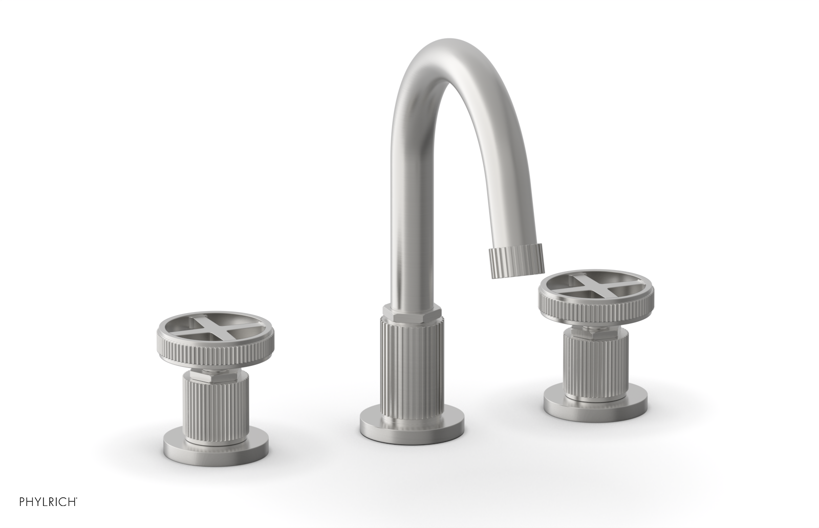 DUSTRIE Widespread Bathroom Faucet - Cross Handle Design with Grooved Detailing (Model 370-01) - Perfect for Modern Vanities & Luxury Bathroom Upgrades