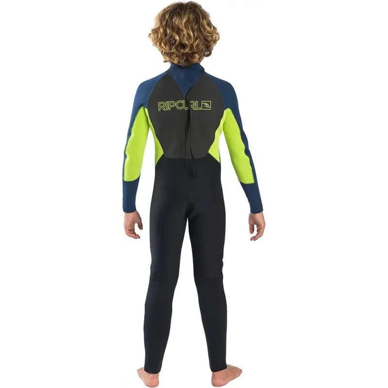 Rip Curl 3/2mm Omega Black & Mustard Neoprene Wetsuit for Surfing, Diving & Water Sports | Men's Fullsuit with Stretch Panels