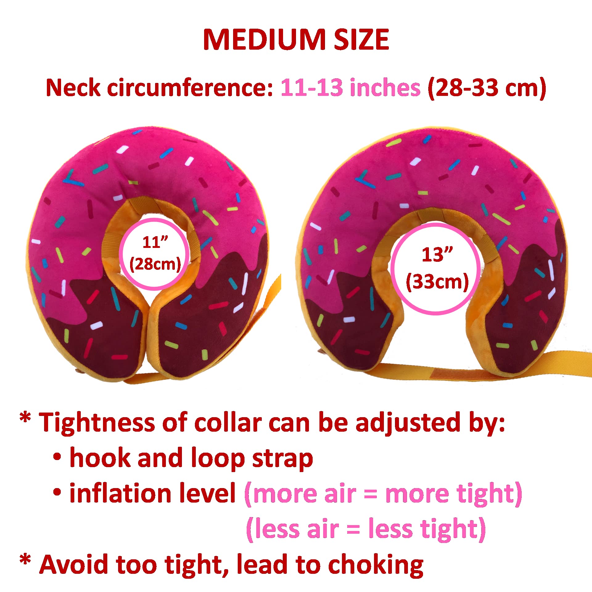 **Inflatable Dog Donut Collar - Soft Recovery Cone for Dogs After Surgery, Comfortable Elizabethan Collar Alternative (Medium Size) - Perfect for Post-Surgery Healing & Wound Protection**