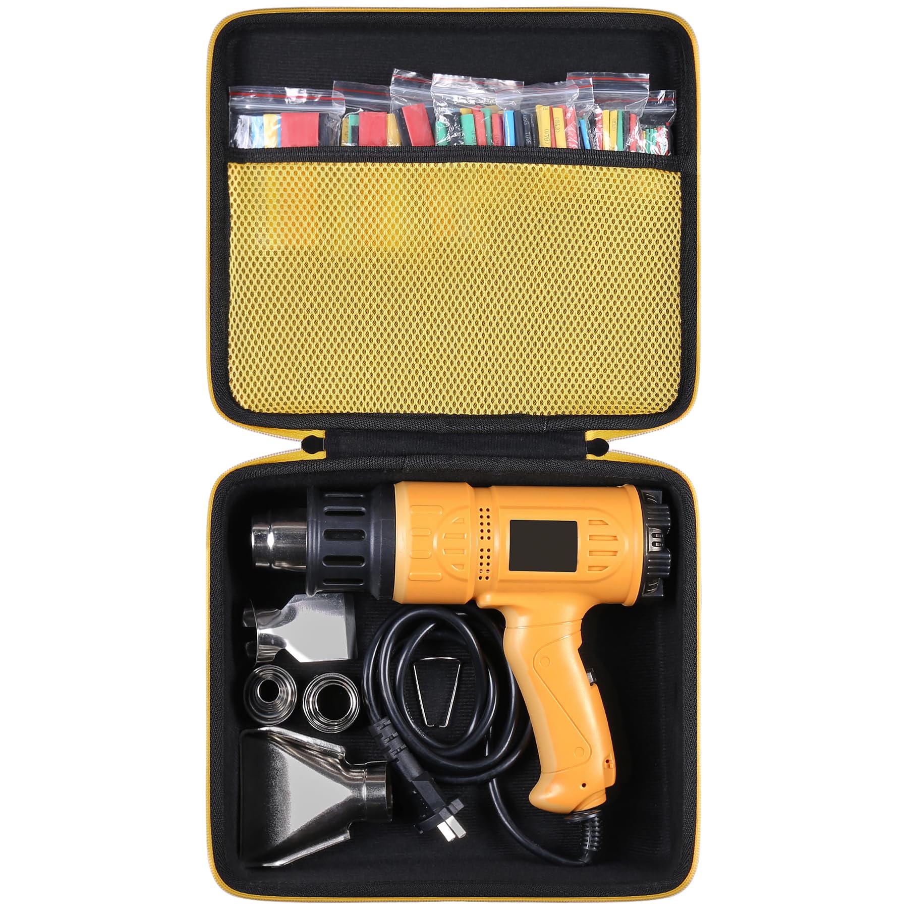 Aenllosi Heavy Duty Hard Carrying Case Replacement for SEEKONE 1800W Heat Gun - Durable Hot Air Gun Kit with Variable Temperature Control & 165PCS Heat Shrink Tubes - Perfect for DIY Projects, Electronics Repair, and Home Improvement