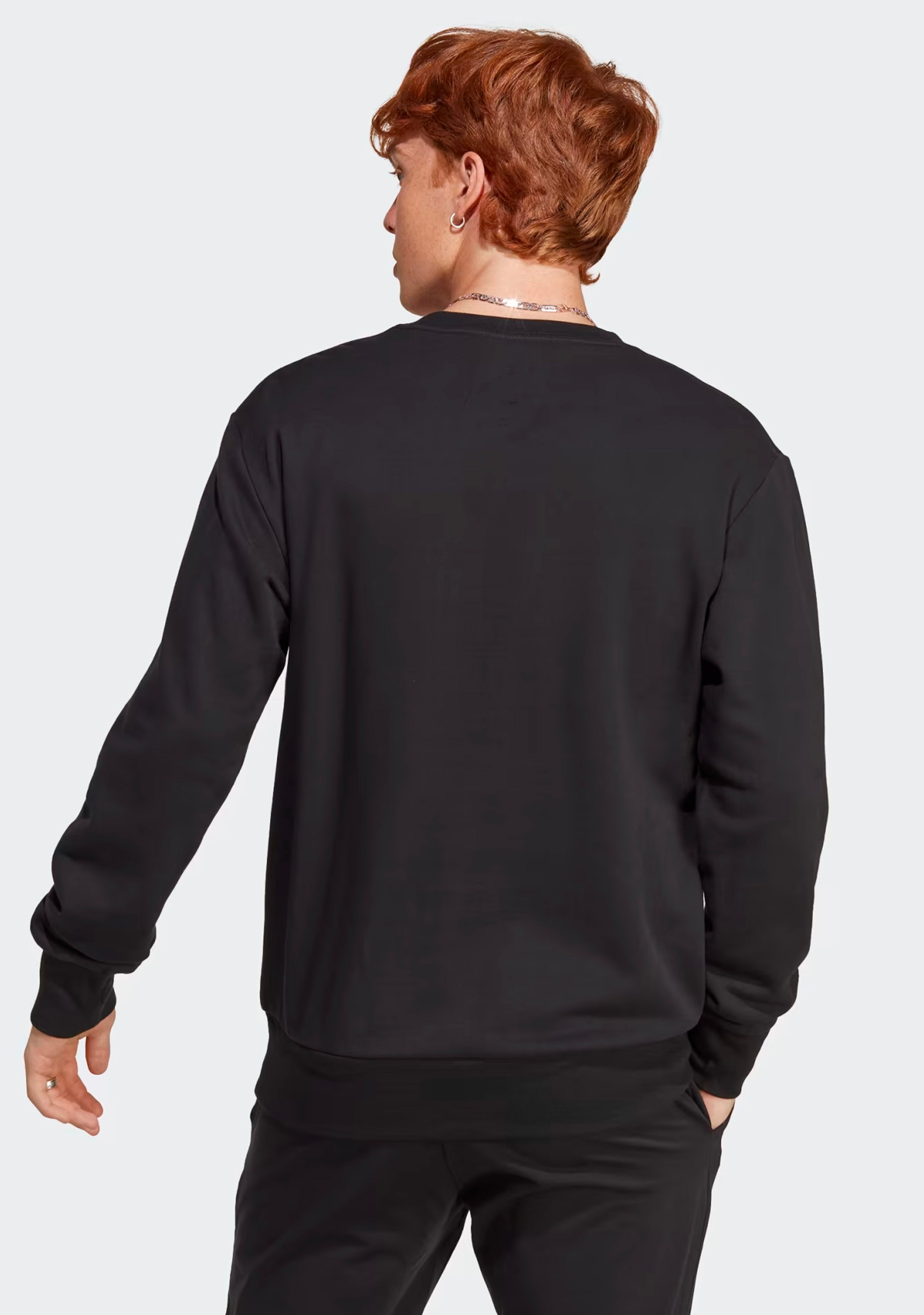 Adidas Men's Big Logo Sweatshirt - Black Cotton Hoodie for Casual Wear & Street Style | Gym, Lounge & Everyday Comfort