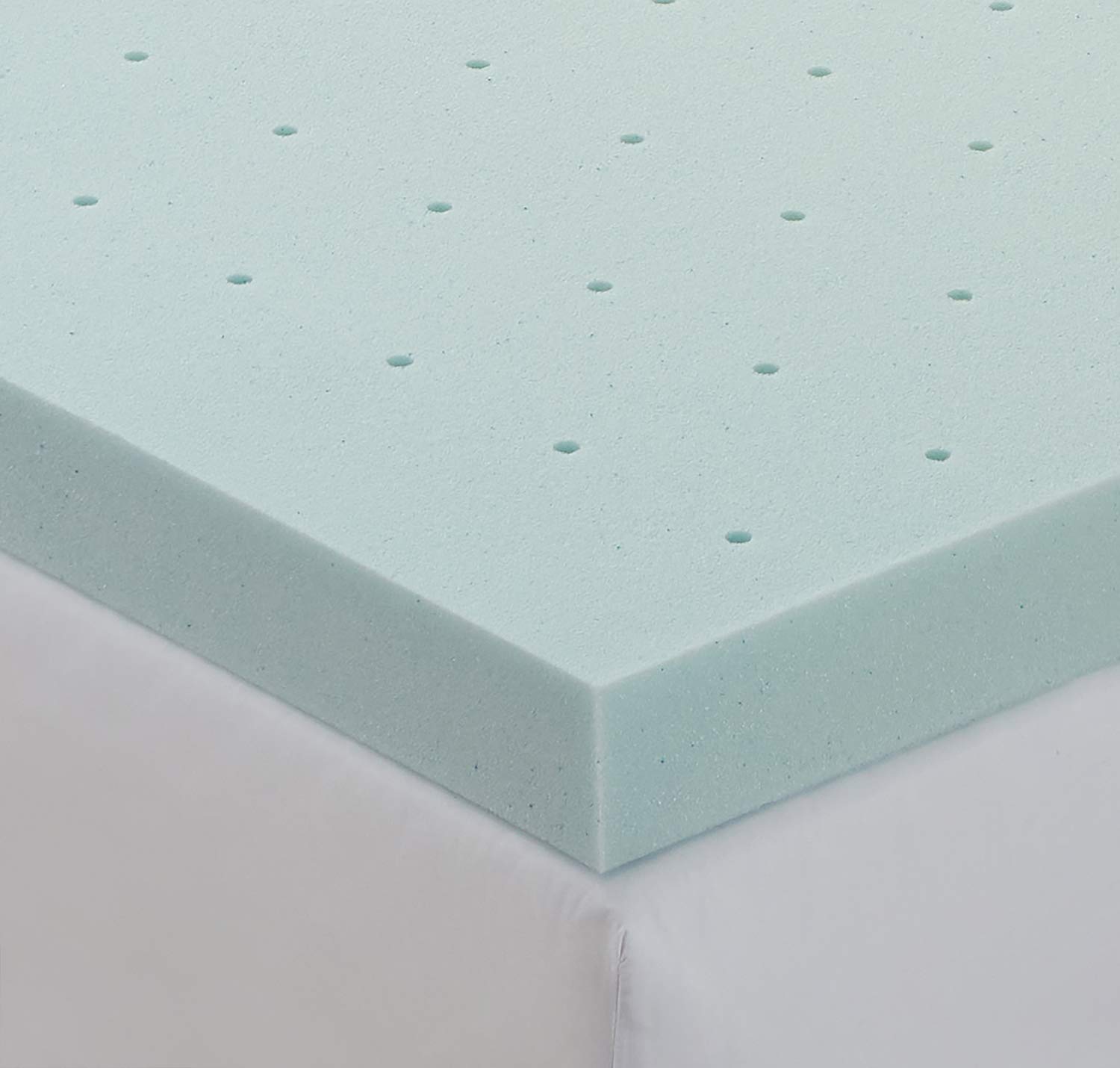 Nestl 2 Inch Gel-Infused Memory Foam Mattress Topper - Queen Size Cooling Mattress Pad with Ventilated Design | Blue | Pressure Relief for Back Pain, Hot Sleepers & Side Sleepers