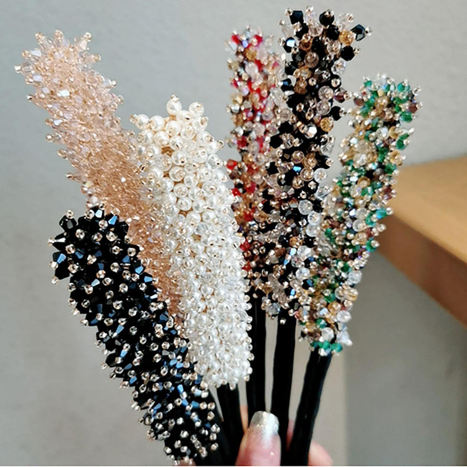 Rhinestone Hair Bun Maker - Elegant Hair Styling Tool for Women & Girls | Easy Donut Bun Maker with Rhinestone Hair Band | Perfect for Weddings, Parties & Daily Hairstyles | Navy Blue