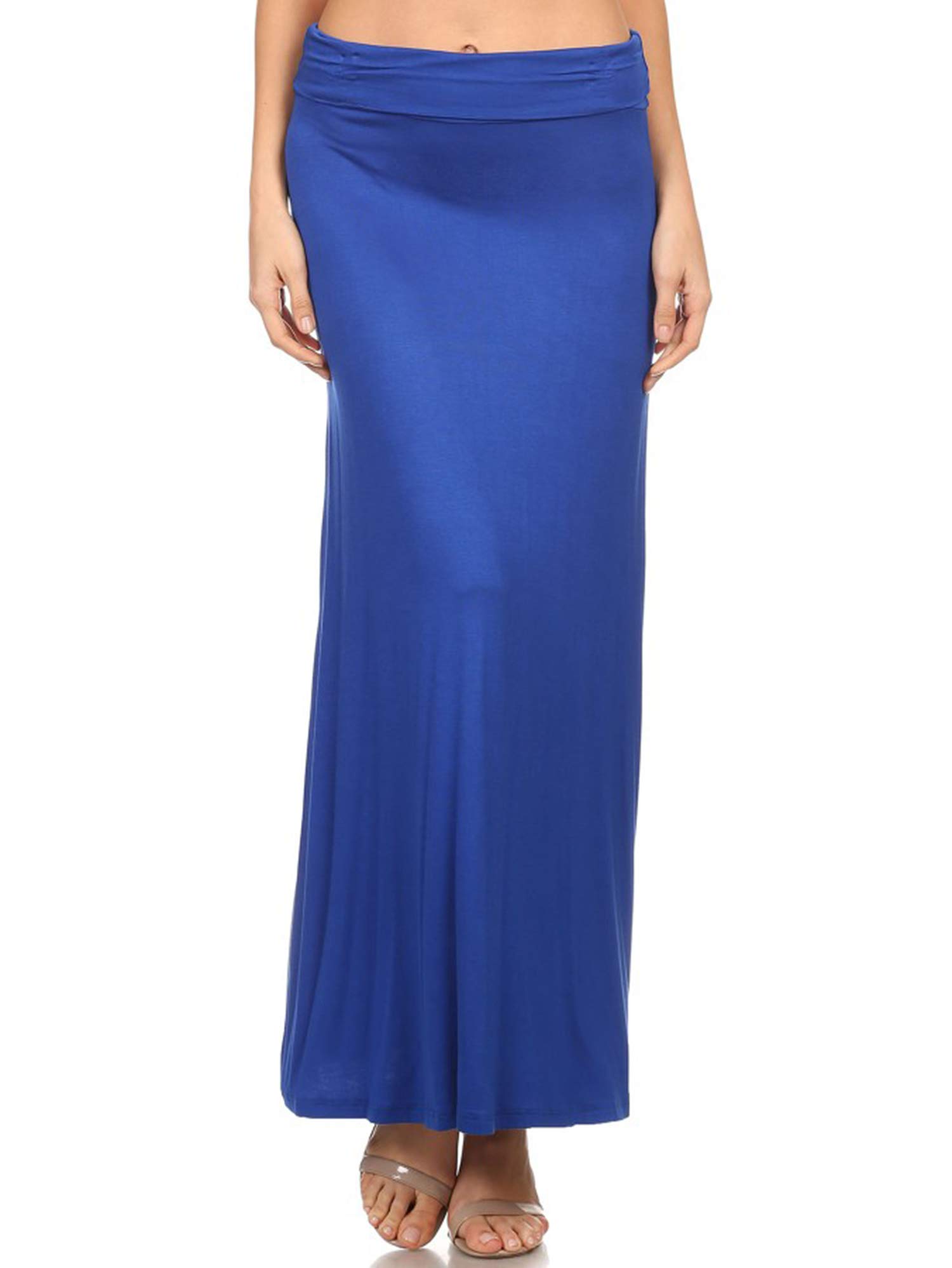 Women's Stylish Fold Over Flare Long Maxi Skirt - Elegant Boho Summer Beach Skirt for Casual Outings & Vacations
