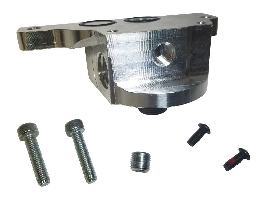 Moroso 23713 Spin On Oil Filter Adapter - Compatible with GM LS 4.8/5.3/6.0/6.2L Engines Using Moroso Oil Pans with Outbound Rail - Perfect for Engine Upgrades & Performance Builds