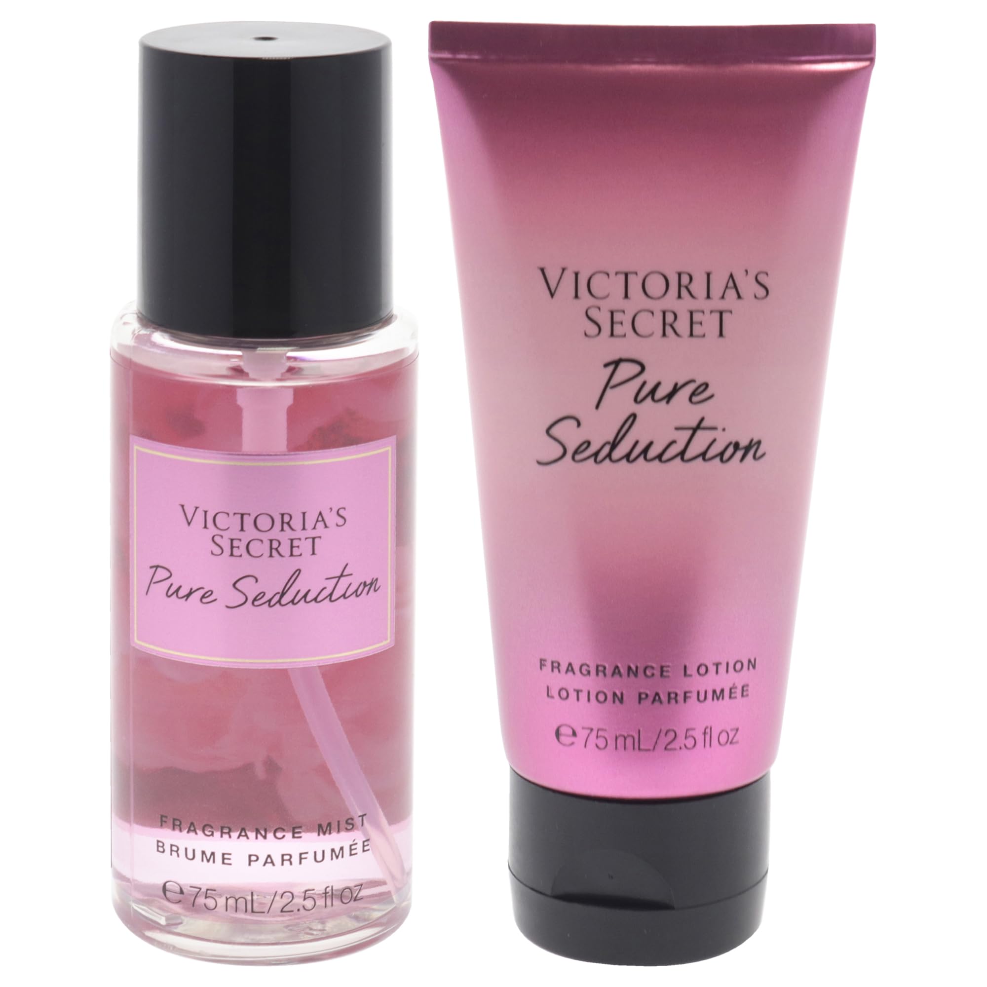 Victoria's Secret Pure Seduction Gift Set for Women - 2 Piece Fragrance Mist & Lotion (2.5oz Each) | Romantic Date Night & Special Occasion Perfume Set