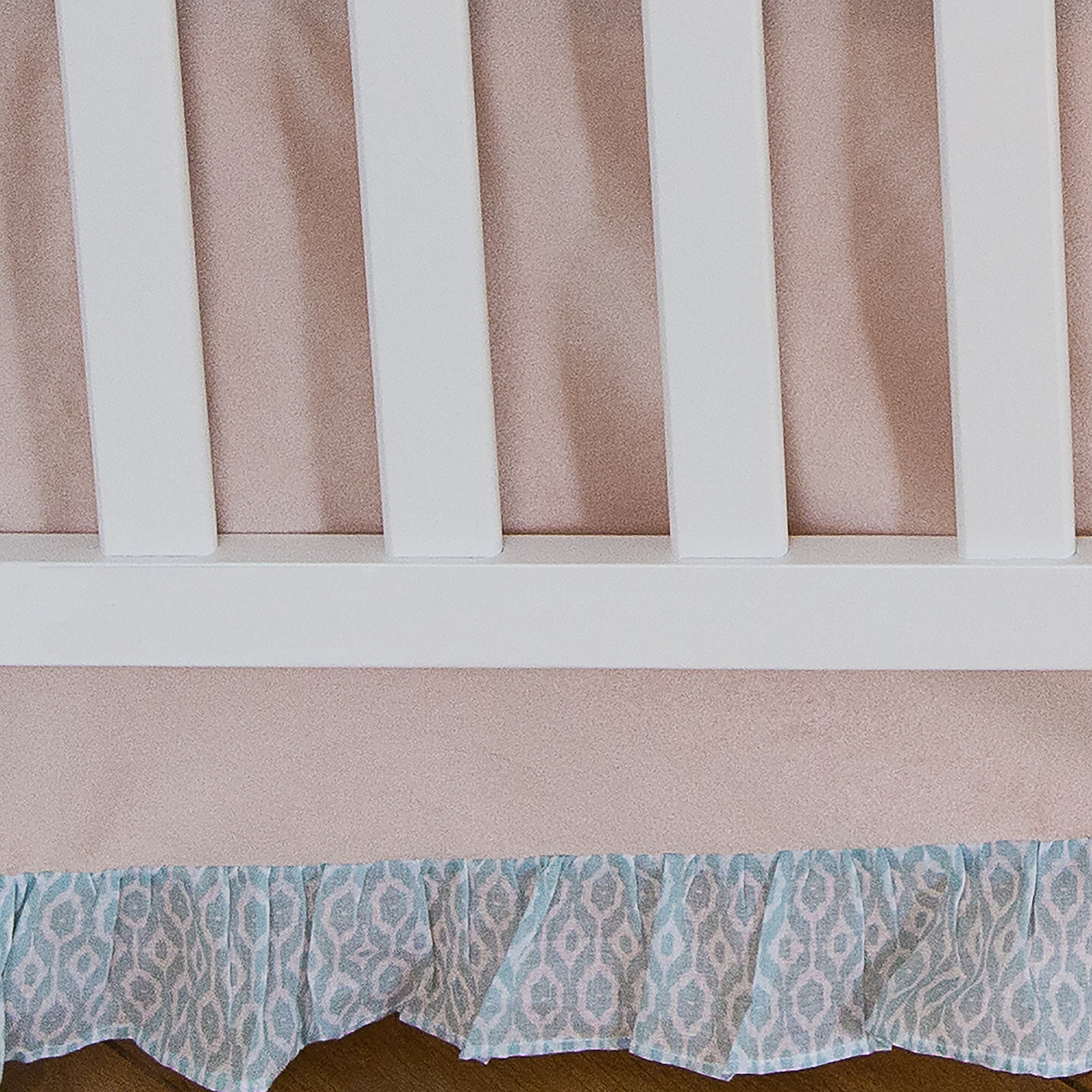 Levtex Baby Everly 5-Piece Crib Bedding Set - Woodland Deer & Friends Nursery Collection in Aqua Blush Grey Teal - Includes Quilt, Fitted Sheet, Diaper Stacker, Wall Decal & Bed Skirt - Perfect for Baby Shower Gifts & Nursery Decor