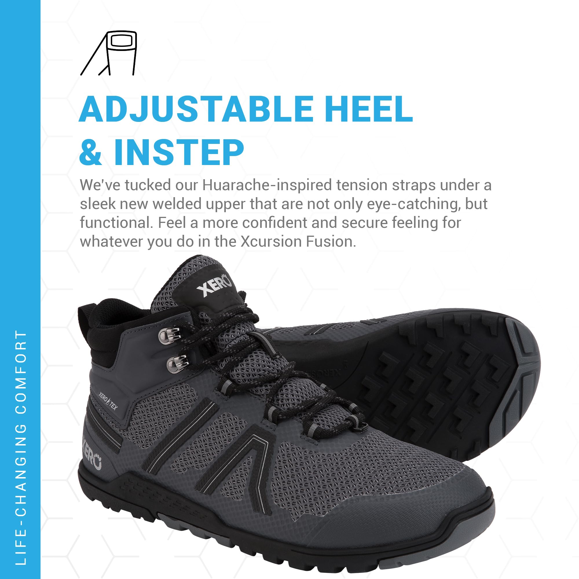 Xero Shoes Barefoot Hiking Boots for Men - Waterproof Xcursion Fusion Minimalist Trail Shoes | Zero Drop, Wide Toe Box Design for Natural Foot Movement | Perfect for Outdoor Adventures, Trail Running & Backpacking