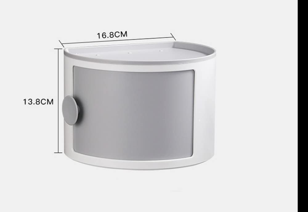 Waterproof Bathroom Tissue Box Holder - Creative Drum Shape Makeup Storage Organizer with Hole-Free Design, Light Grey - Perfect for Toilet Paper, Paper Towels & Bathroom Essentials Organization