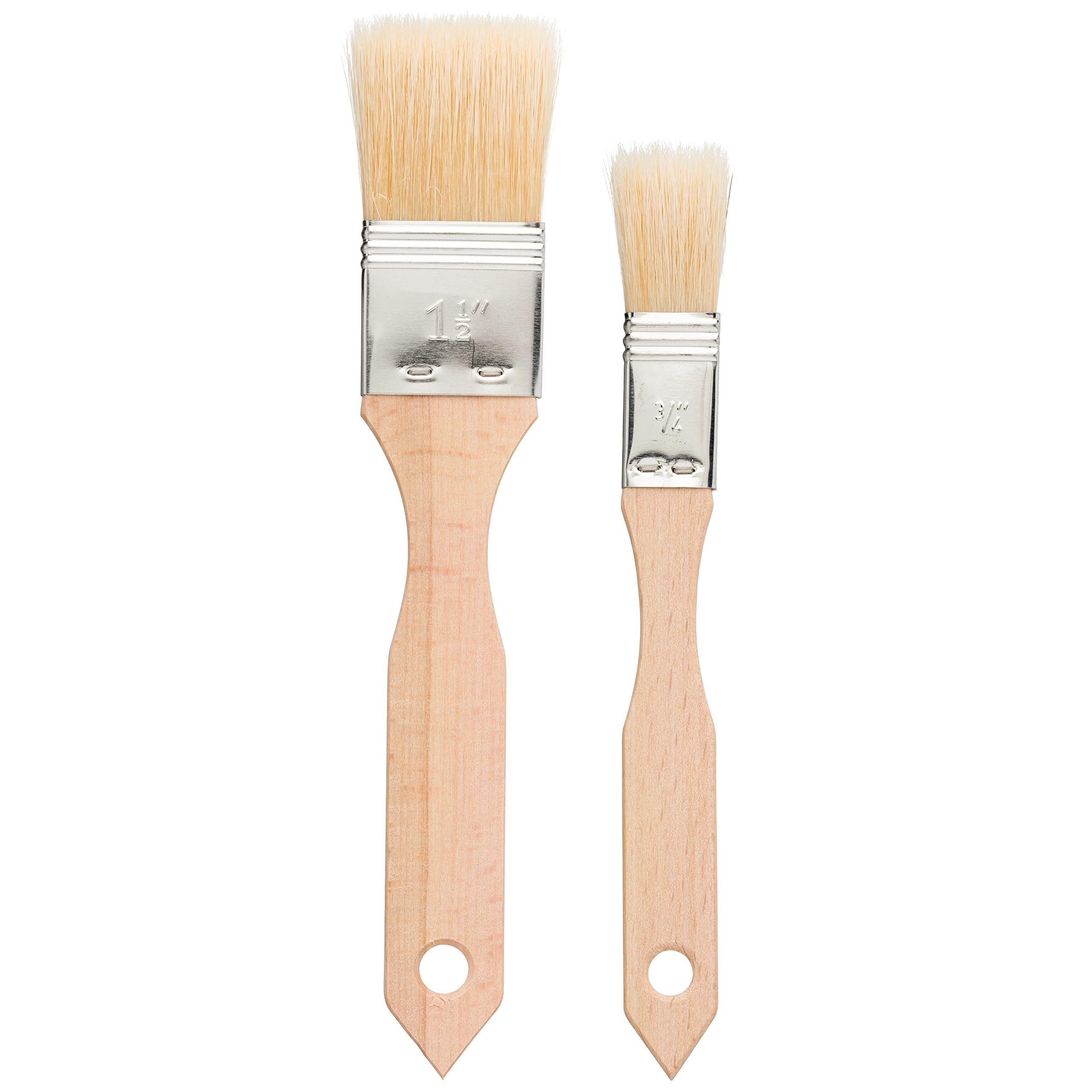 REDECKER Premium Pastry Brushes Set - 2 Sizes Natural Bristle Basting Brushes with Untreated Beechwood Handles - German Designed Multi-Purpose Kitchen Brushes for Glazing, Baking, BBQ Sauce & Marinades - Perfect for Pastry, Meat, Cake Decorating & Cooking