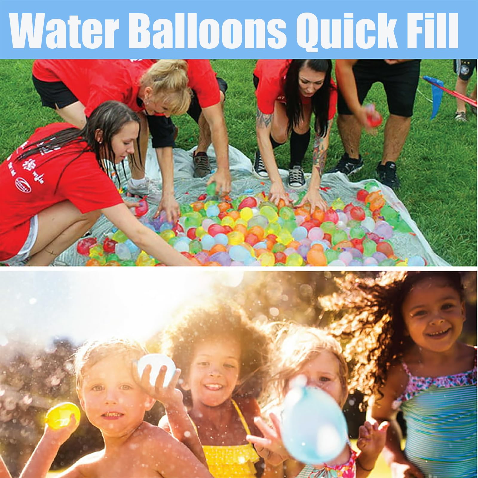 1000Pcs Self-Sealing Quick Fill Water Balloons - Multi-Color Summer Pool Party Toys for Outdoor Water Games, Kids Activities & Beach Fun