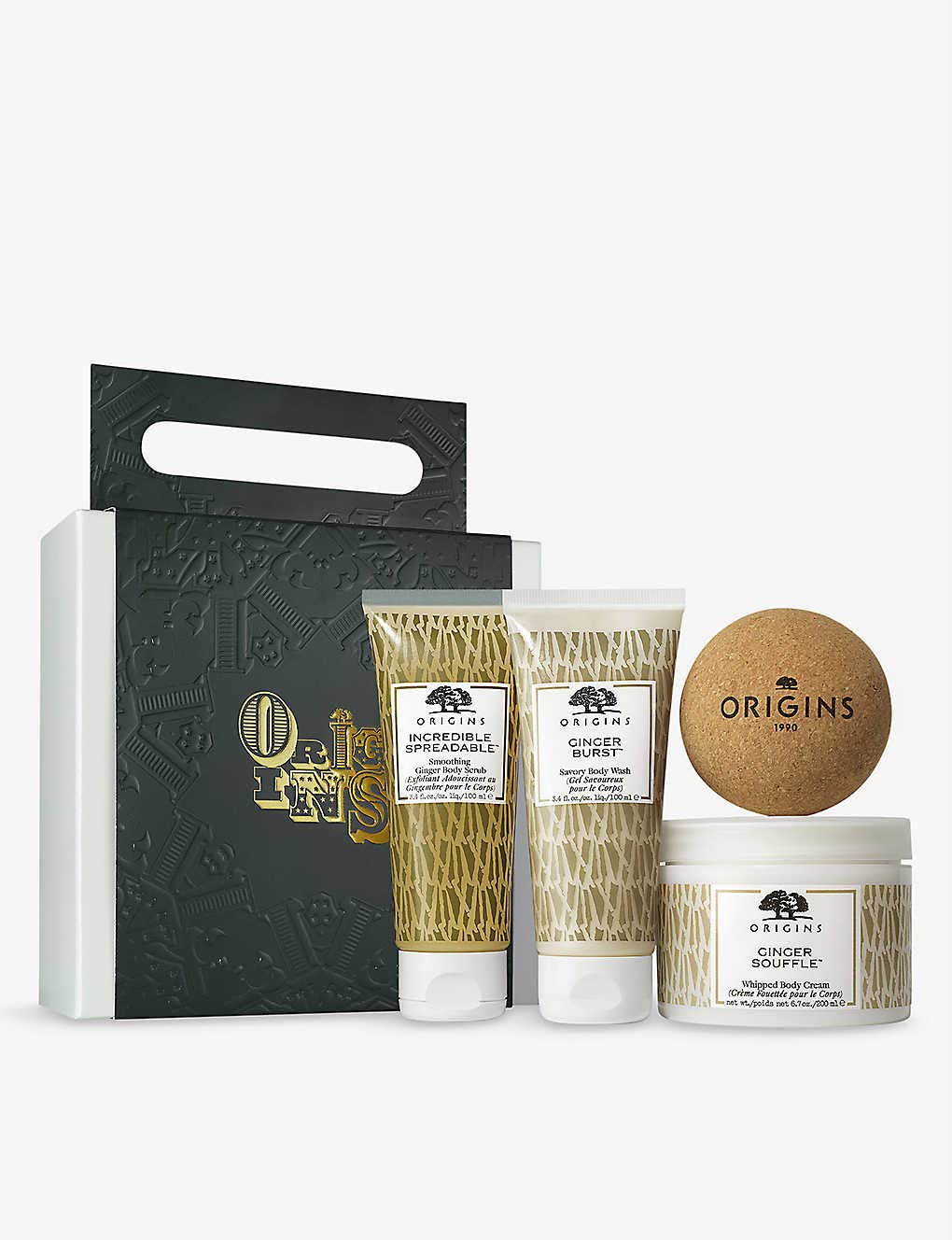 Origins Ginger Souffle Whipped Body Cream, Ginger Burst Savory Body Wash & Smoothing Body Scrub Gift Set - Luxurious Spa Treatment for Dry Skin, Holiday Gift Idea for Women, Perfect for Self-Care & Relaxation at Home