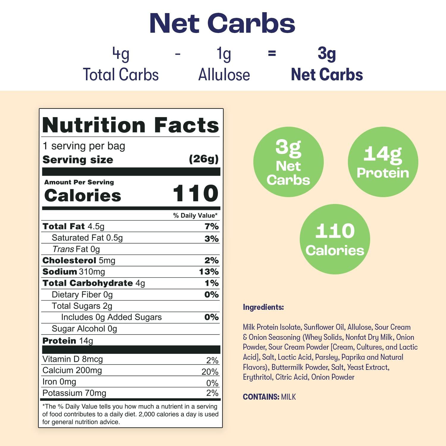 Keto Chips Low Carb High Protein Snacks - Gluten Free, Low Sugar & Calories - Cheddar & Sour Cream Onion Flavor Bundle (24 Bags) - Perfect for School Lunches, Office Snacks & Keto Diet
