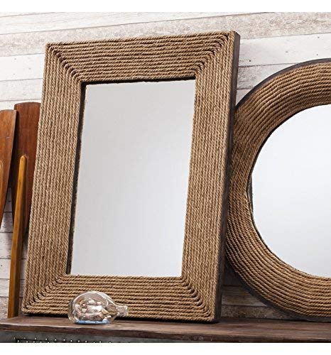 Nagina International Rope Trim Round Wall Mirror - Elegant Decorative Hanging Mirror for Living Room, Bedroom & Bathroom
