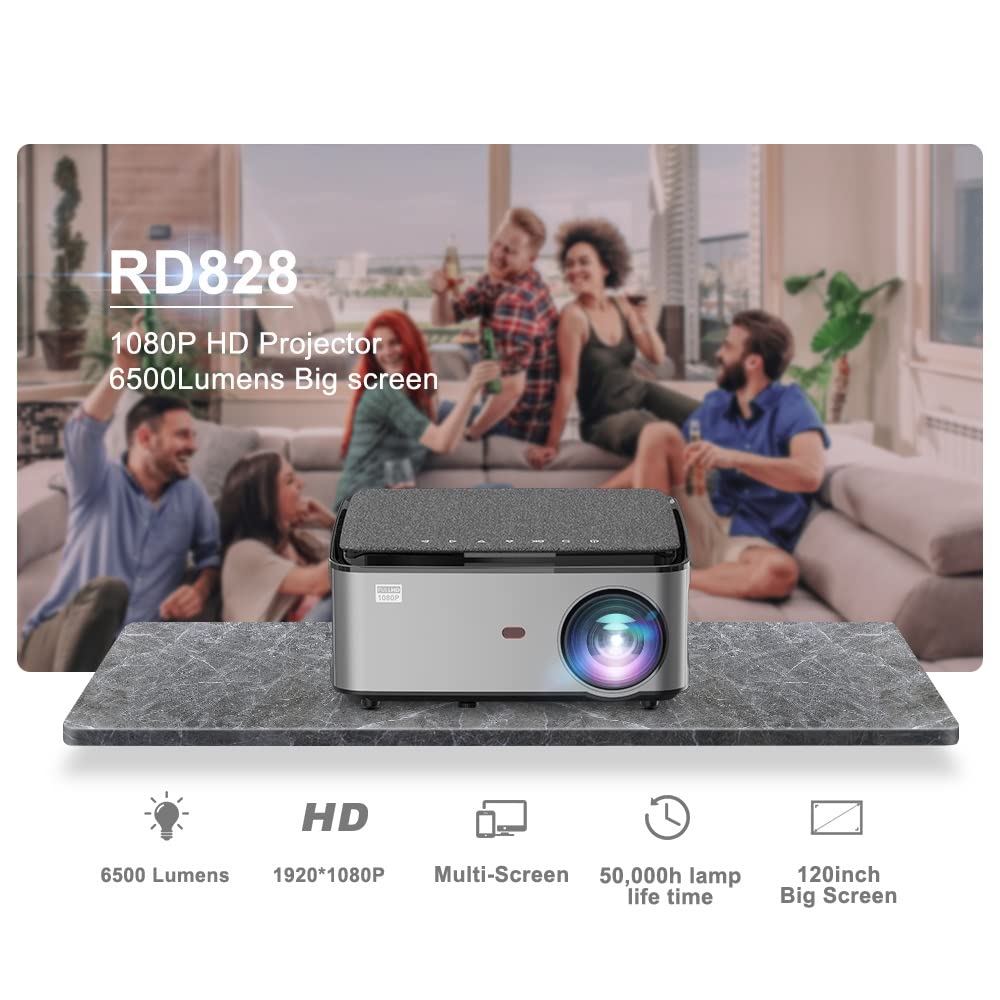PHAVEA Android 9.0 WiFi Projector - 1080P Full HD Portable Movie Projector with 6500 Lumens, 40° Keystone Correction & Zoom - 100 Inch Display for Home Theater, Outdoor Movies, Gaming & Business Presentations