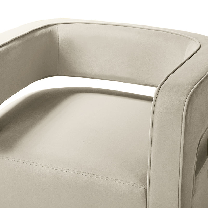 Agata Velvet Swivel Barrel Armchair - Modern Velvet Accent Chair with 360° Rotation for Living Room, Bedroom & Office