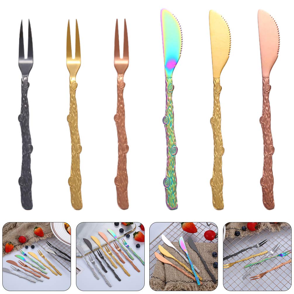 Hemoton 6-Piece Stainless Steel Dessert Forks Set - Small Appetizer Forks, Cocktail Forks, Fruit Forks for Cake, Cheese, Tapas, Mooncake - Perfect for Parties, Weddings, Picnics & Fine Dining