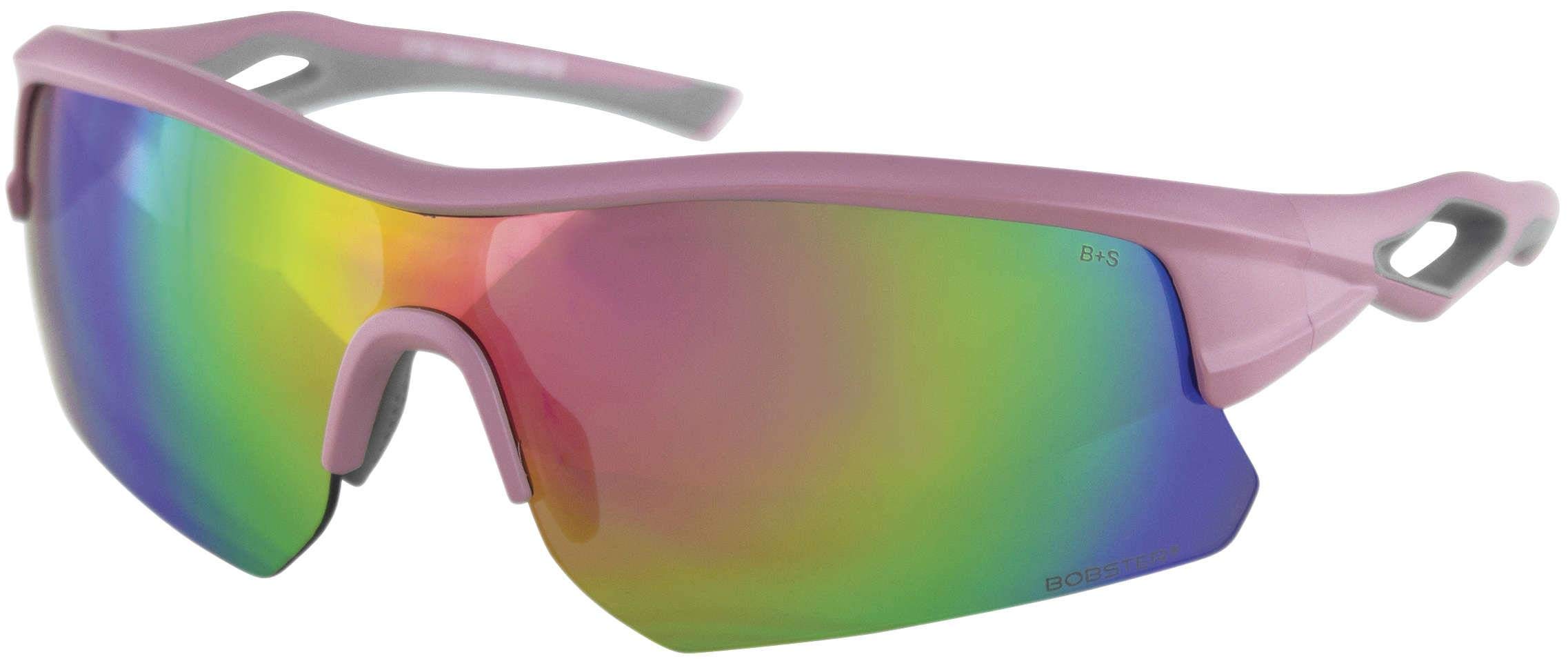 Bobster® Dash Sunglasses - Matte Pink Frame with Smoke & Pink Revo Mirror Lenses - UV Protection for Driving, Running & Outdoor Activities