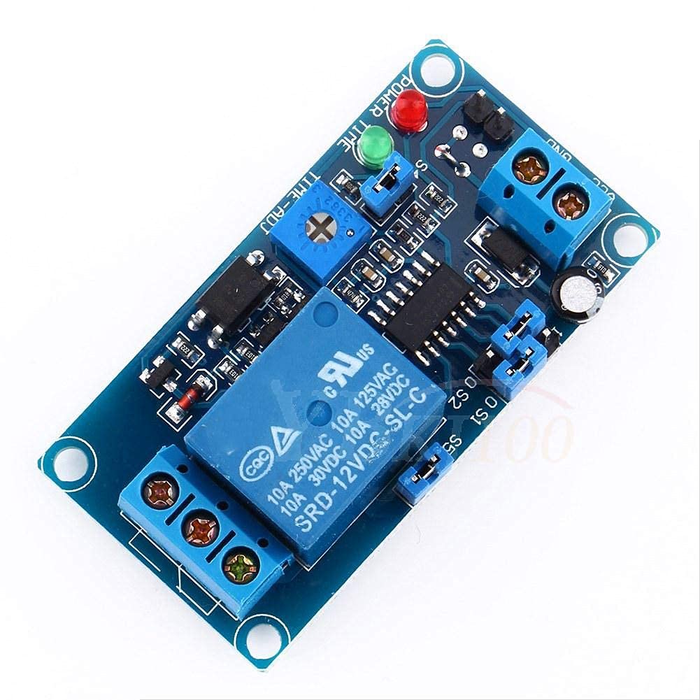 Yosoo 5V 12V DC Delay Relay Timer Module - Adjustable On/Off Delay Switch for Automotive, Electronics & DIY Projects | External Trigger Control for Lights, Motors & More