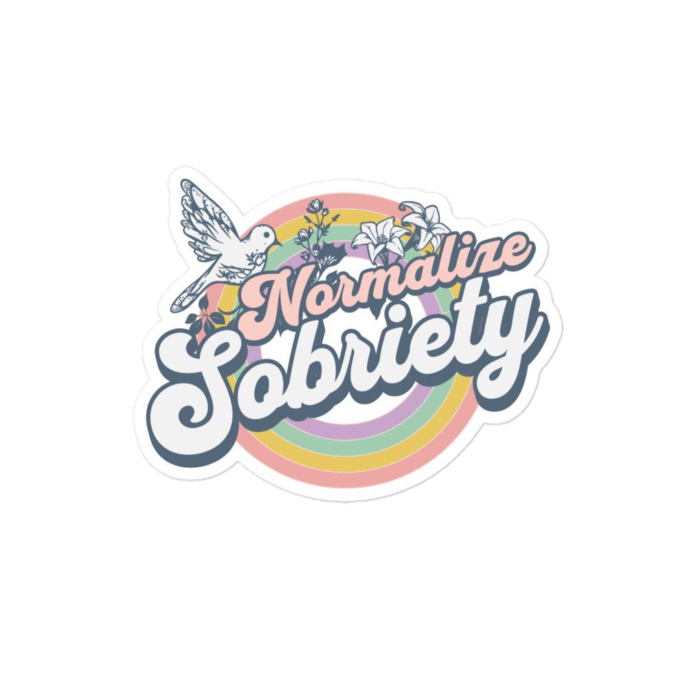 Normalize Sobriety Sticker - Motivational Sober Support Decal for Recovery, AA Meetings & Alcohol-Free Lifestyle - Perfect for Water Bottles, Laptops & Journals